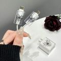 3-Piece set Charger Spider Case For Apple IPhone 18W 20W Transparent Data Wire Winder Cable Protectors Port Breakproof Protectio.