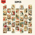 32pcs, vintage Christmas postcards, Santa Claus, birthday/anniversary gifts, collectibles, suitable for gifting, and mailable.. 