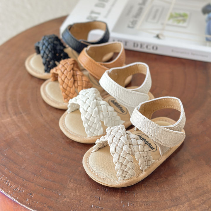 Baby Girls Boys Sparkly Bowknot Sandals Premium Soft Anti-Slip Sole Infant Summer Outdoor Shoes Toddler First Walkers