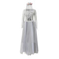 2025 Halloween Terror Costume Grey Skeleton Ghost Wedding Dress Cosplay Clothes Corpse Bride Dress Mesh Party Dress Supplies. 