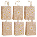 6/12pcs Daisy Flower Kraft Paper Packing Bags Candy Cookie Bag for Wedding Baby Shower Kids Birthday Party Decoration.