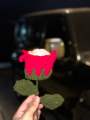 Handmade woolen rose. 