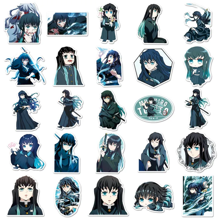 25pcs demon slayer anime graffitie stickers cute tokitou muichiro ...
