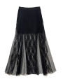 Plus Size Elegant Lace Half Skirt Spring Summer New Style Women's Black High Waist Stylish Commute Mesh Party Dress Skirt.