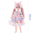 12 Inch Anime BJD Doll Kids Girls 4 To 16 Years Dollhouse Accessories Skirt Hat Headdress With Clothes Dress Up DIY Toys .