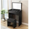 Modern dressing table with mirror of stool. 