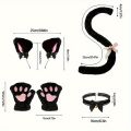 5 sets of cute cat outfits: including headband, gloves, collar and tail, black and white cat outfit. Very suitable for animal th. 
