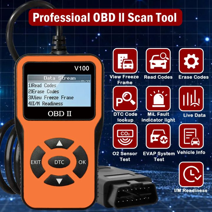 Automotive OBD2 Diagnose Scanner Code Reader Engine Fault Code Reader ...