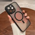 Magnetic Luxury Matte Translucent Armor Shockproof Case For iPhone 16 15 14 13 12 17 Pro Max Plus Magsafe Wireless Charge Cover. 