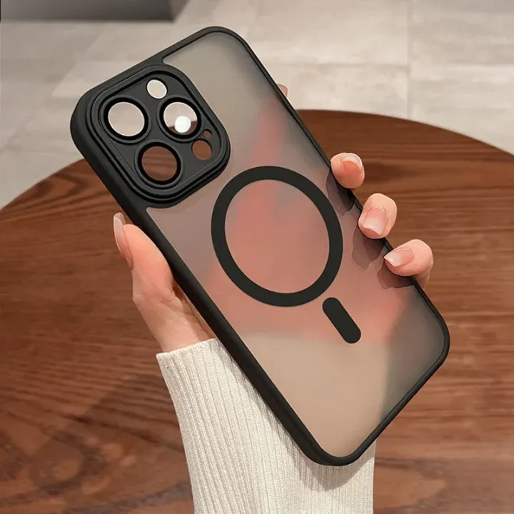 Magnetic%20Luxury%20Matte%20Translucent%20Armor%20Shockproof%20Case%20For%20iPhone%2016%2015%2014%2013%2012%2017%20Pro%20Max%20Plus%20Magsafe%20Wireless%20Charge%20Cover%20-%20Image%203