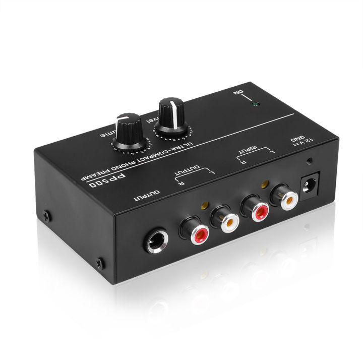 Phono%20Preamp%20pre%20Amp%20Preamplifier%20with%20Level%20Volume%20Control%20RCA%20Input%20Output%201/4"%20TRS%20Output%20Interfaces%20for%20LP%20Vinyl%20Turntable%20-%20Image%202