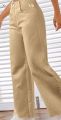 Linen slimfit slant pockets with zipper laddies elegant trousers. 