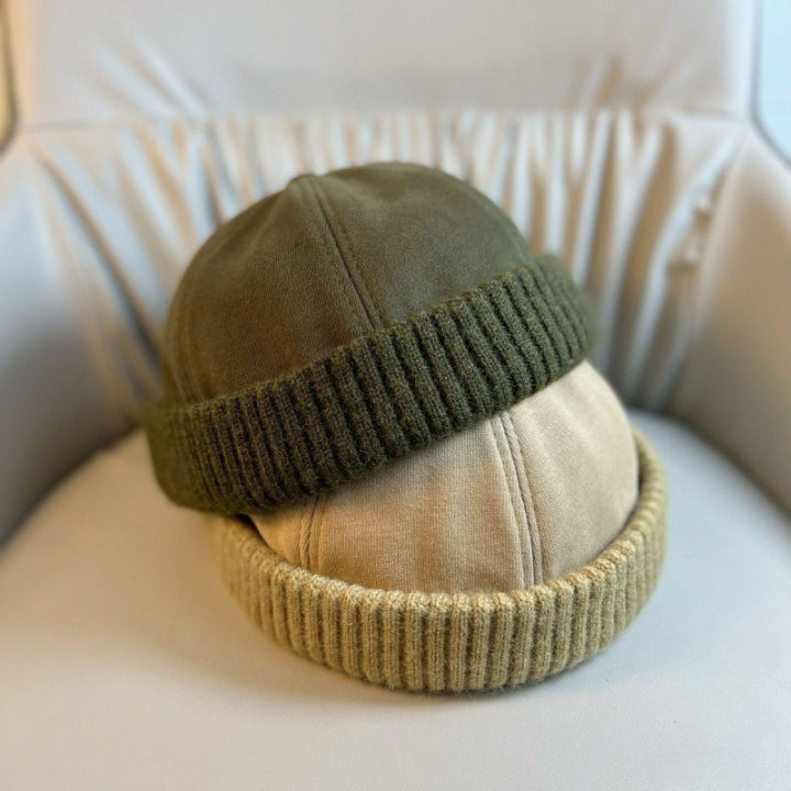 Autumn and Winter Melon Skin Hat, Fashionable Brimless Sailor Hat, Men's and Women's Casual Fashionable Street Hat