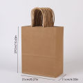 10pcs/lot Kraft Paper Bag with Handles Packing Bags for Store Clothes Wedding Christmas Supplies Handbags Kit.