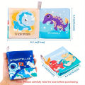 Soft Baby Crinkle Book Set, Bath Books,Nontoxic Fabric Soft Cloth Books for Babies,Early Education Toys Giftable. 