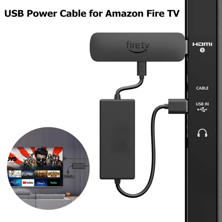 Firestick Power Source USB Power Cable for Fire Stick, Powers FireStick Directly from TV USB ...