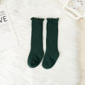 Ruffle Kids Knee High Socks Baby Girls Toddlers Long Soft Cotton Sock Lace Flower Children School Uniform Socks For 0-8 Years.