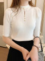 Spring Autumn Korean Fashion Solid Sweater Women Short Sleeve Tops Pull Femme Casual Slim Female Pullover Knitted Clothes 2026. 