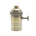 E27 Lamp Base  DIY Lampholder With Switch Edison Vintage Lighting Screw Socket Antique Brass Lamp Holder Fixture. 