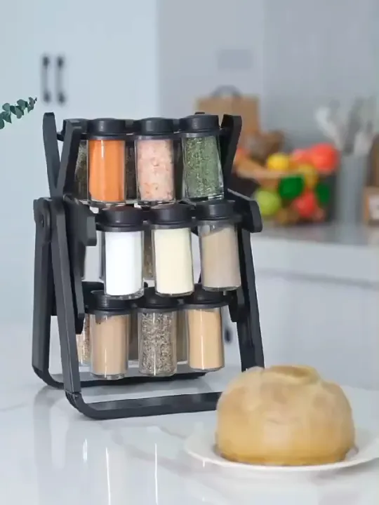 V/18 Jar Rotating Spice Rack /Spice Rack Organizer For Kitchen 360 ...