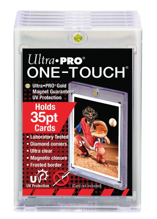 Ultra Pro 35PT ONE-TOUCH Golden Magnetic Guarantees Card Holder Cases - Holds Regular Baseball, Football, Hockey, MTG Cards