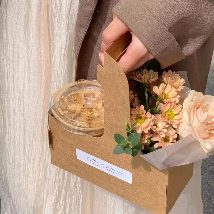 10pcs%20Portable%20Flower%20Gift%20Bag%20Kraft%20Paper%20Holder%20Coffee%20Flower%20Cake%20Dessert%20Packaging%20Box%20Photo%20Favor%20Drink%20Carrier%20With%20Handle%20-%20Image%203