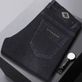 2025 Autumn Winter New High Elasticity Men's Business Jeans Haze Blue Black Gray Denim Trousers Men's Pants Work Clothes Brand. 