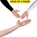 Arm Sleeves For Men Sports Sun UV Protection Cooling Sports Arm Sleeves For Men Women| Arm Muffs | Pair of Cooling Sports Hand Sleeves For Men Boys & Girls In Pack of 3 Black/White/Skin Colors. 