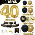 Black Gold Balloon Garland Arch Kit Confetti Latex Balloon Happy 18 30 40 50 Year Old Birthday Party Decor s Anniversary. 
