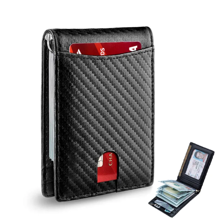 Rfid%20Leather%20Men%20Wallets%20Money%20Bag%20Slim%20Thin%20Card%20Holder%20Wallet%20Carbon%20Fiber%20Male%20Small%20Short%20Purse%20Black%20Billfold%20Walet%20Gifts%20-%20Image%208