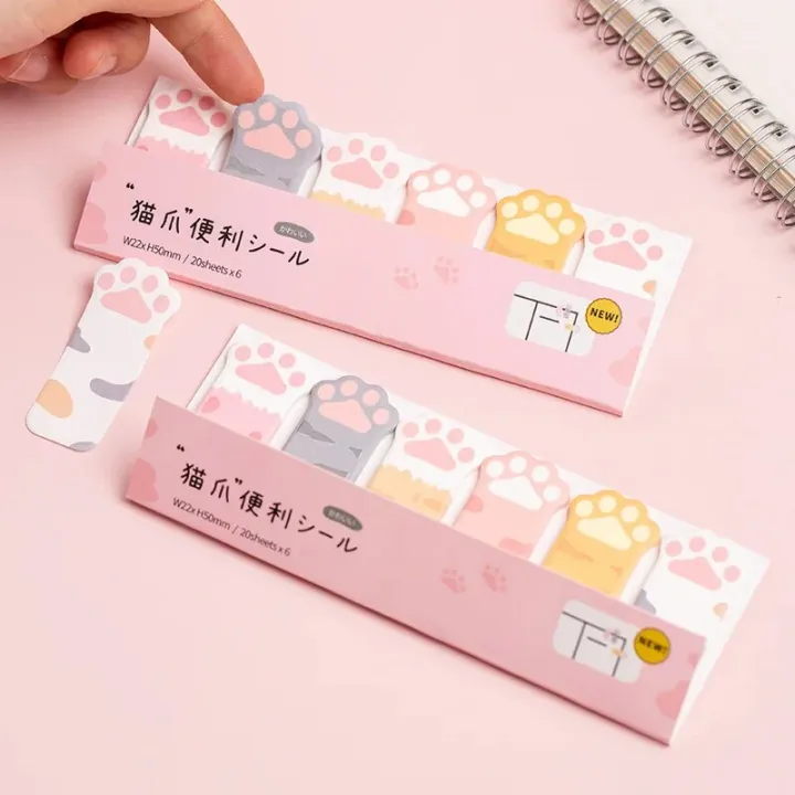 3Pcs%20Cat%20Paw%20Sticky%20Notes%20Kawaii%20Stationery%20Cartoon%20Memo%20Pad%20Bookmark%20Flags%20Index%20Tab%20Label%20Paper%20Stickers%20-%20Image%204