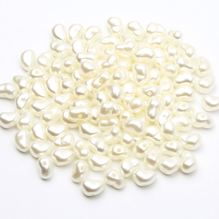 100pcs%206x9mm%20Irregular%20Beige%20Acrylic%20Charms%20Pearl%20Beads%20Imitation%20Pearls%20Loose%20Beads%20For%20Jewelry%20Making%20Diy%20Bracelet%20Necklace%20-%20Image%203