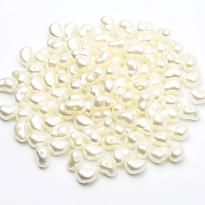 100pcs%206x9mm%20Irregular%20Beige%20Acrylic%20Charms%20Pearl%20Beads%20Imitation%20Pearls%20Loose%20Beads%20For%20Jewelry%20Making%20Diy%20Bracelet%20Necklace%20-%20Image%203