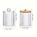1/2 Pcs Makeup Organizer Round Clear Acrylic Makeup Organizer Makeup Cotton Pad Swab Holder Cotton Pad Organizer Box Makeup Pads.