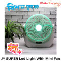 JY SUPER Portable Led Light With Mini Fan Charging Protection Strong Wind Fan With USB Port - Rechargeable Mini Fan-Mini Fans-Sara Collection Zone.