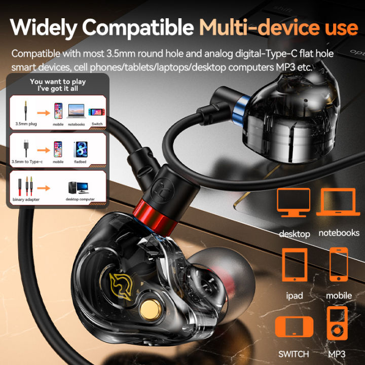 NEW%208D%20Surround%20Sound%20Gaming%20Earphones%20Type%20C&3.5mm%20Wired%20In%20Ear%20Earbuds%20Headphones%20Sports%20Gamer%20Headset%20for%20%20With%20HD%20Mic%20-%20Image%206