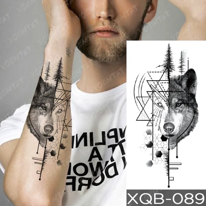 5PCS%20Waterproof%20Temporary%20Tattoo%20Sticker%20Praying%20Cross%20Lion%20Tiger%20Wolf%20Cross%20Wild%20Animal%20Women%20Men%20Arm%20Fake%20Sleeve%20Tattoos%20-%20Image%204