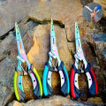 Portable Fishing Path Pliers Coated with Colored Titanium Multifunctional Fishing Pliers Gripper Stainless Steel Hook Cutter. 