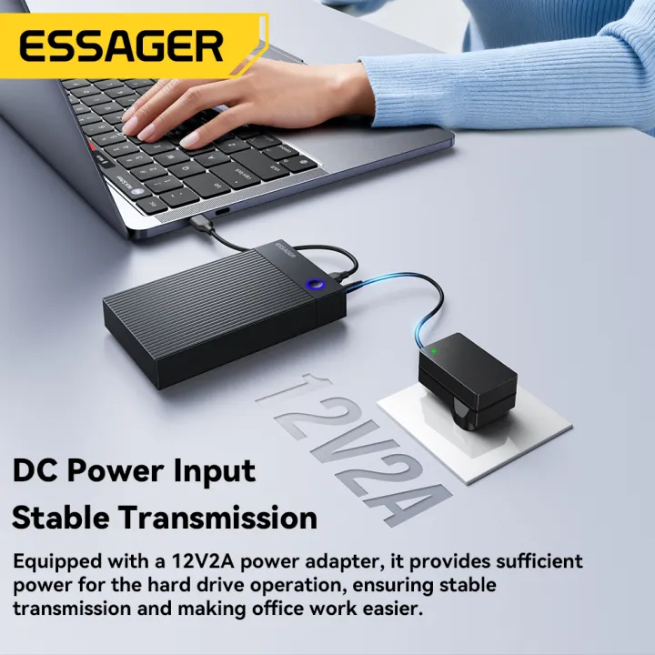 Essager%203.5-inch%20SATA%203.0%20Hard%20Drive%20Enclosure%20Dock%205Gbps%20USB3.0%20UASP+TRIM%20Tool-Free%20External%20Case%20For%202.5/3.5%20Inch%20SATA%20HDD/SSD%20-%20Image%202
