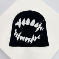 Hip Hop Letter Funny Wool Knitted Hats Warm American Style Autumn and Winter New Beanies Versatile Street Fashion Personal Niche.