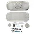 Full Transparent Replacement Housing Shell Kit For PSP 3000, Case Cover With Full Buttons Screws Repair Mod Accessories Set. 