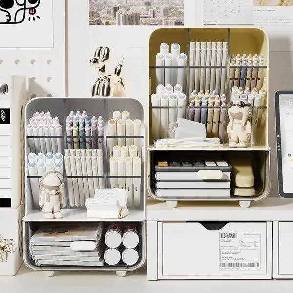Desktop Storage Box Transparent Acrylic Superior Sense Student Makeup Storage Rack Drawer Type Sundries Stationery Organizer Box