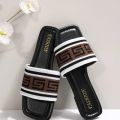 Fashionable Classic Simplicity Sandals Slides Women New Slippers Cloth Cover Letter Outdoor Casual Flat Bottom Slippers Women.