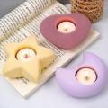 Creative 3D Candlestick Concrete Silicone Mold Star Moon Heart Shape Candle Holder Ornaments Cement Plaster Resin Craft Mould. 
