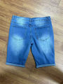 Summer Men's Retro High Waist Denim Shorts Hole-Punched Straight Leg Stretchy Casual Jeans Blue Black American Style Male Pants. 
