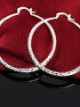 Charms fine 925 Sterling Silver 5CM circle hoop Earrings for Women fashion Pretty wedding party Jewelry Holiday gifts. 
