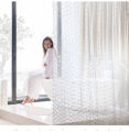 Irregular 3D semi transparent water cube printed decorative bathroom shower curtain waterproof shower curtain set high-end bathr. 