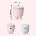 Mini Small Desktop Trash Can With Lid - Cute Countertop Waste Paper Basket For Bedroom Coffee Table & Office Desk - Blue Pink. 