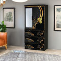 ACI Almirah Glass 3 Drawer- Florentina Rose Wood. 