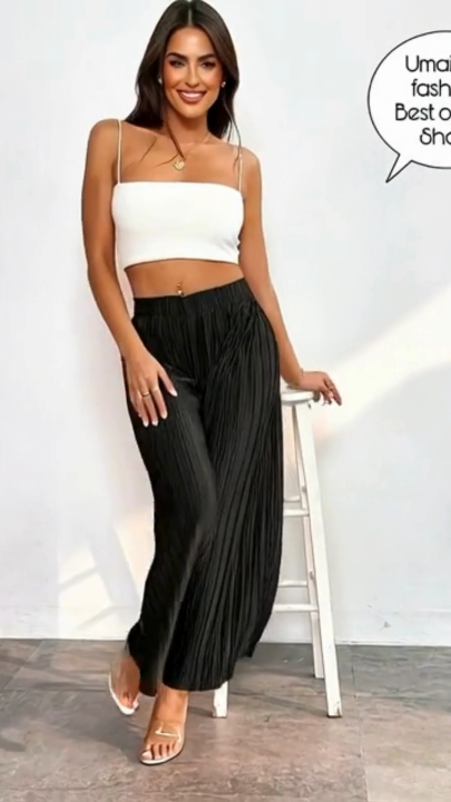 Soft & Stretchable Korean Crepe Palazzo For Women .